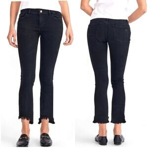 DL1961 Farrow Cropped High Rise Raw Frayed Hem Skinny Jeans Size 26